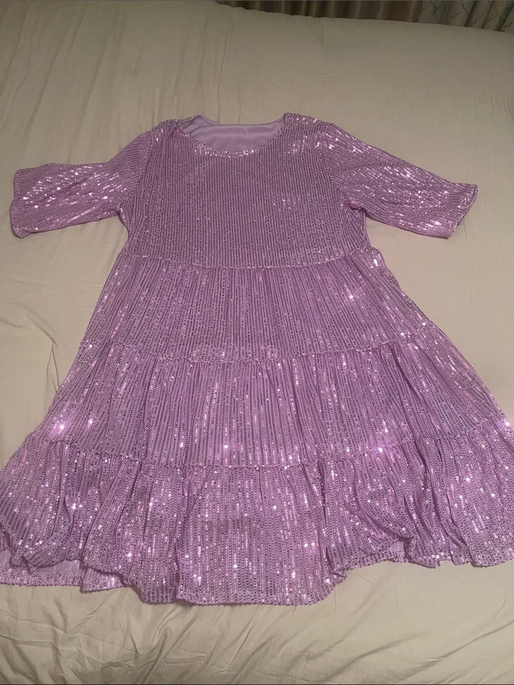 Sparkle Tiered lavender Dress